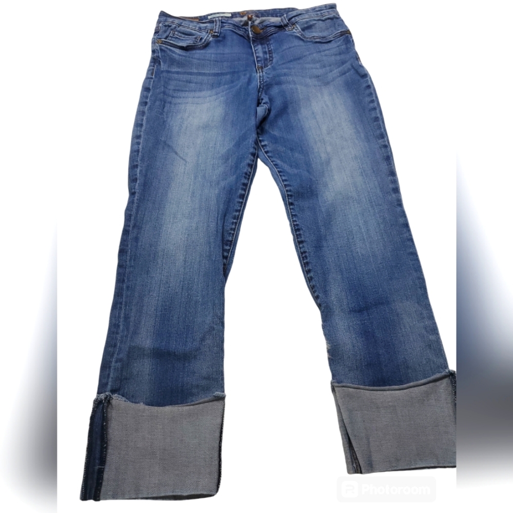 KUT FROM THE KLOTH CUFFED CROPPED DENIM JEANS